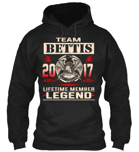 Team Bettis 2017 Lifetime Member Legend Black T-Shirt Front
