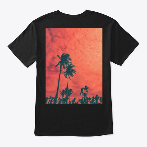 "@Uziest Palm Trees" Black T-Shirt Back