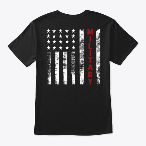 Military T Shirt  Black T-Shirt Back