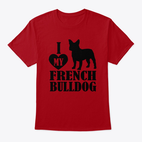 French Bulldog Deep Red T-Shirt Front