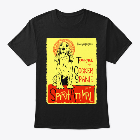 Cute Cocker Spaniel Dog Art Cocker Gift Black T-Shirt Front