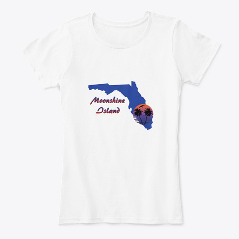 Moonshine Island Florida White T-Shirt Front