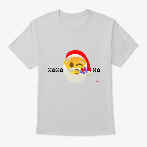 Santa Xoxo Ho Ho Ho Funny Christmas Tee Light Steel T-Shirt Front