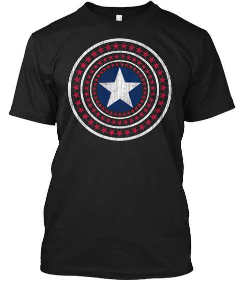 4th Of July Stars Independence Day Black T-Shirt Front