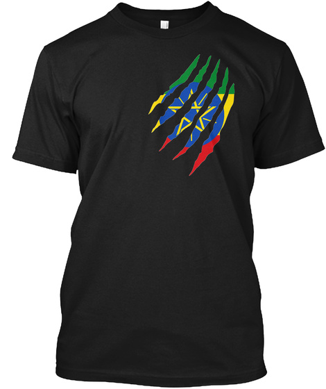 Ethiopia In My Heart Black T-Shirt Front