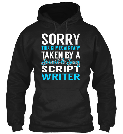 Script Writer Black T-Shirt Front