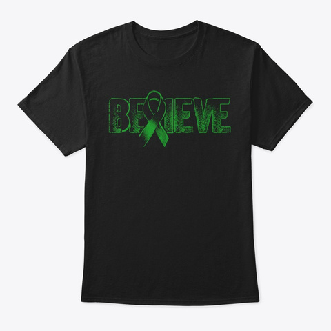 Believe Bile Duct Cancer Awareness Hope Black T-Shirt Front