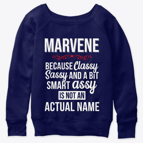 Marvene Classy, Sassy And A Bit Smart  Navy  T-Shirt Front