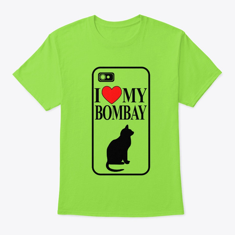 Bombay Cat Lime T-Shirt Front