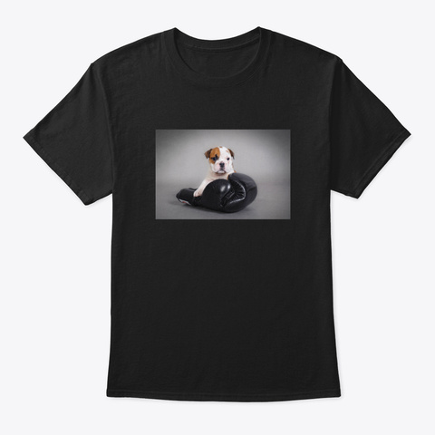 Boxing English Bulldog Black T-Shirt Front