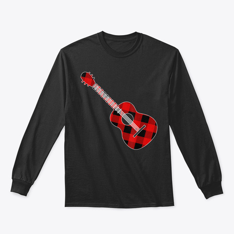 Guitar Instrument Buffalo Plaid Guitaris Black T-Shirt Front