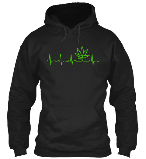 Marijuana Heartbeat   Limited Edition Black T-Shirt Front