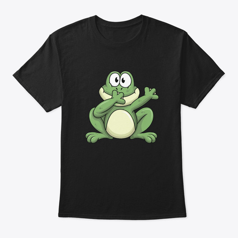 Dabbing Frog  Cute Dabber Water Creature Black áo T-Shirt Front