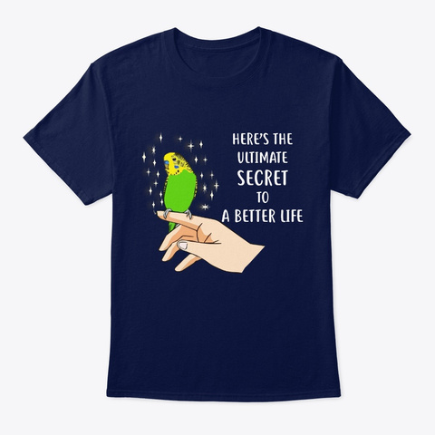A Better Life Budgie Navy T-Shirt Front