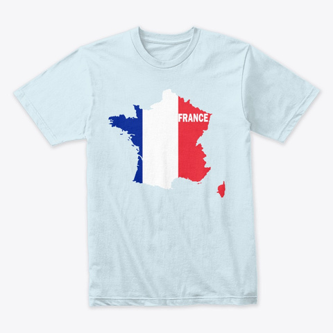France Flag T Shirt Light Blue T-Shirt Front