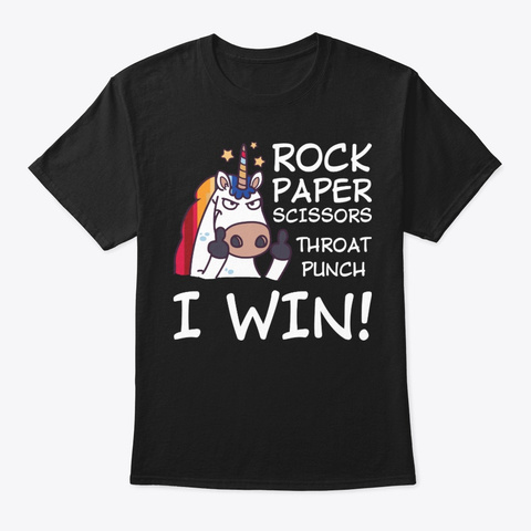 Rock Paper Funny T Shirt Hilarious Black T-Shirt Front