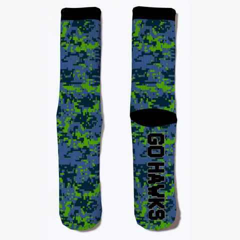 Go Hawks Digital Camo Socks Standard Kaos Front