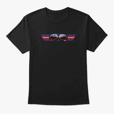 Aviator Sunglasses With Tomcats Black Camiseta Front