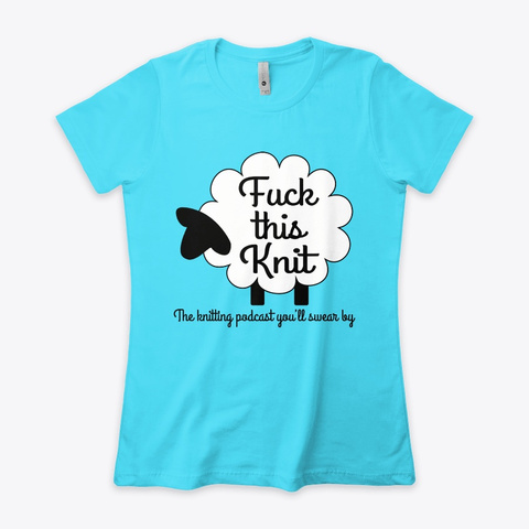 Fuck This Knit Logo Women's Tee Tahiti Blue  T-Shirt Front