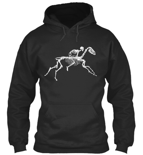 Skeleton Horse Jet Black T-Shirt Front