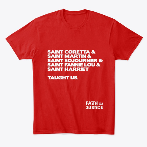 Saints Taught Us Classic Red T-Shirt Front