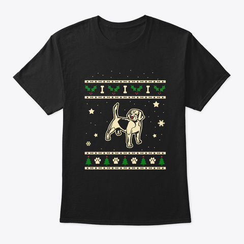 Christmas Beagles Gift Black T-Shirt Front