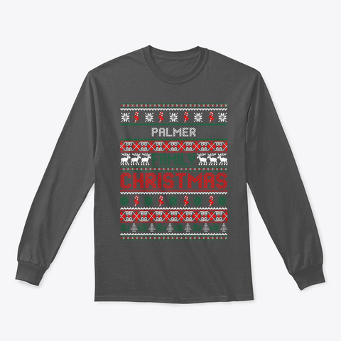 Palmer Family Christmas Ugly Sweater Charcoal T-Shirt Front