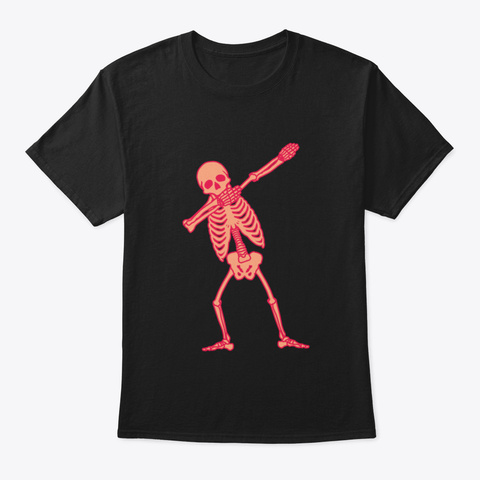 Rocking Skeleton Gift For Halloween Cost Black T-Shirt Front