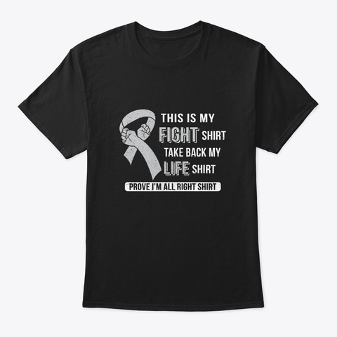 My Fight Brain Cancer Diabetes Awareness Black T-Shirt Front