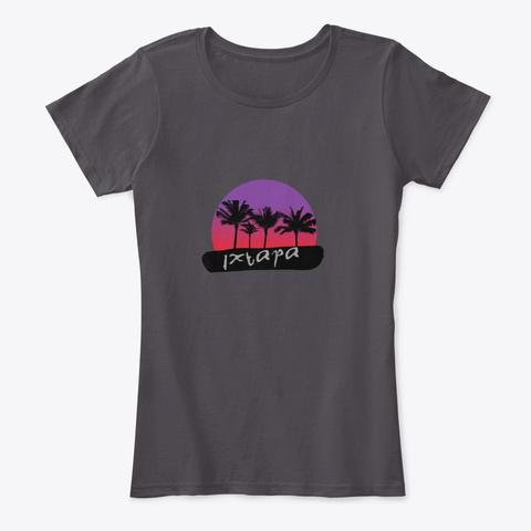 Ixtapa Mexico Heathered Charcoal  T-Shirt Front