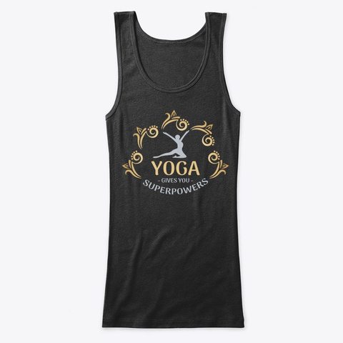 Yoga Super Powers Design Black T-Shirt Front