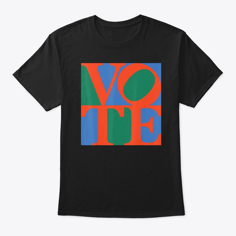 Vote Block Art T Shirt Black T-Shirt Front