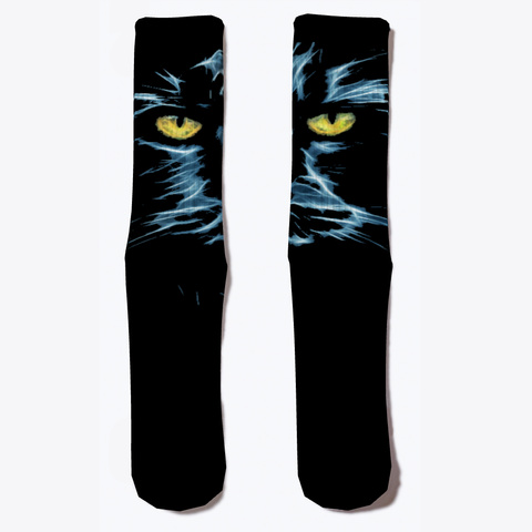 Cat Eyes Socks Black T-Shirt Front