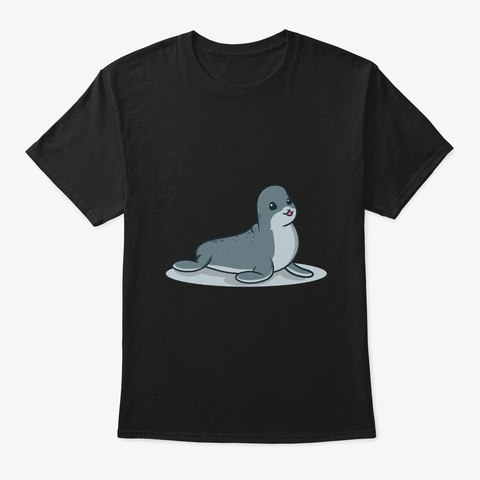 Seal Seal Marine Animal Black T-Shirt Front