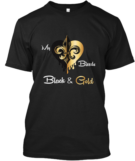 My Bleeds Black & Gold Black T-Shirt Front