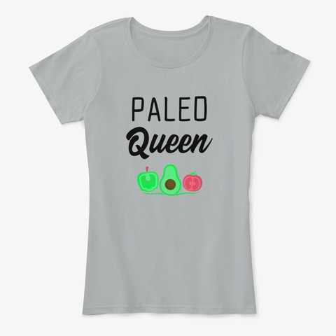 Paleo Queen Grey T-Shirt Front