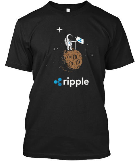 Ripple   Xrp Cryptocurrency To The Moon Black T-Shirt Front