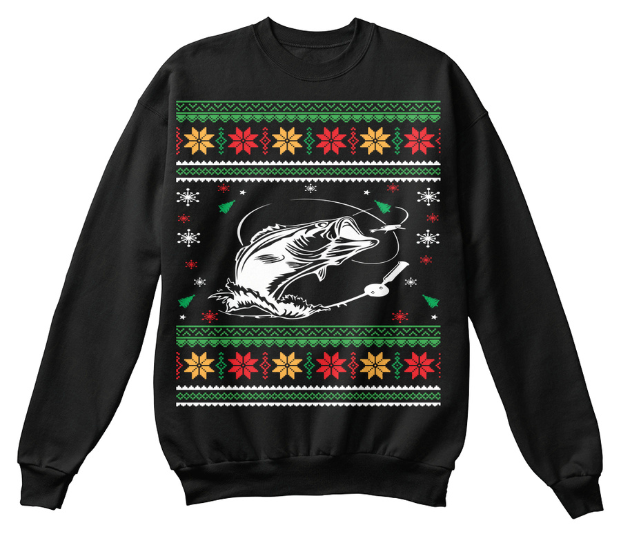 Ugly Christmas Sweater Fishing Unisex Tshirt
