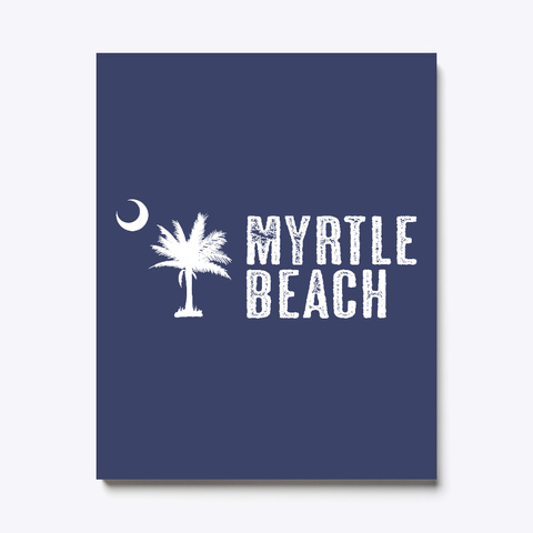 Myrtle Beach South Carolina Palm Dark Navy T-Shirt Front