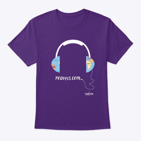 Connecting The World With Podcasts Purple T-Shirt Front