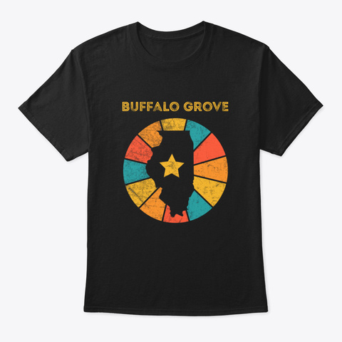 Buffalo Grove Illinois Vintage Distresse Black Camiseta Front