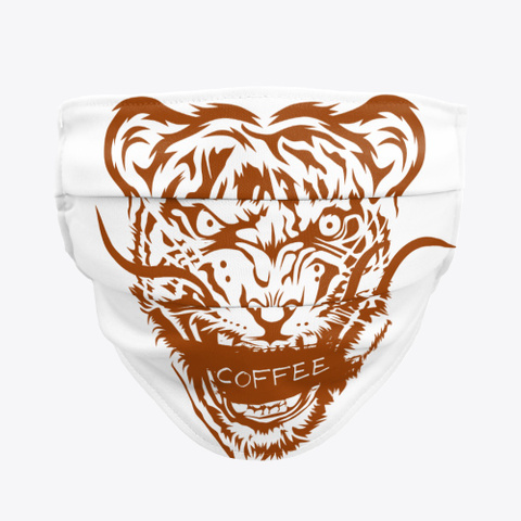 Tiger Face, Animal Print, Coffee Standard T-Shirt Front
