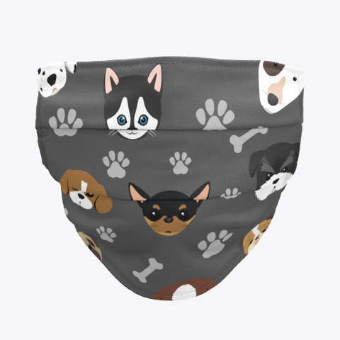 Dog Face Covering 2 Charcoal T-Shirt Front