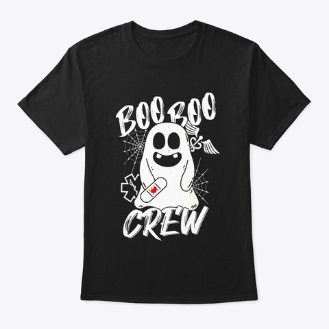 Boo Boo Crew Funny Ghost Nurse Paramedic Black T-Shirt Front