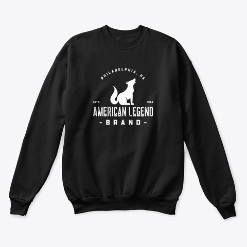 American Legend's  Est Wolf Apparel Black T-Shirt Front