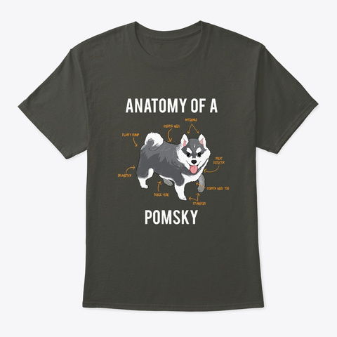 Anatomy Of Pomsky Smoke Gray T-Shirt Front