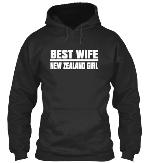 Best Wife New Zealand Girl Jet Black T-Shirt Front