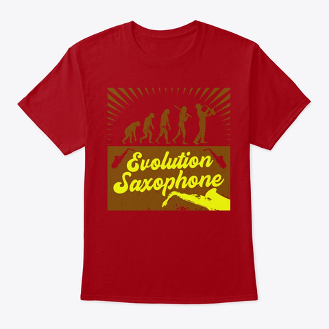 Evolution Saxophone Deep Red T-Shirt Front