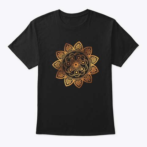 Citrine Mandala Black T-Shirt Front