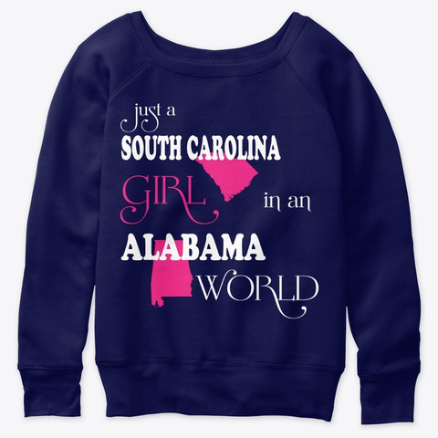 South Carolina Girl In An Alabama Navy  T-Shirt Front